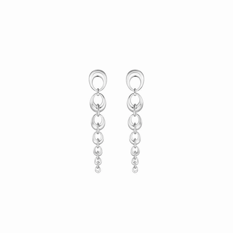 Georg Jensen Offspring Sterling Silver Graduated Link Drop Earrings D