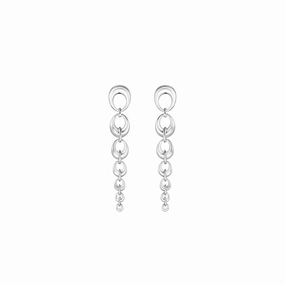 Georg Jensen Offspring Sterling Silver Graduated Link Drop Earrings D