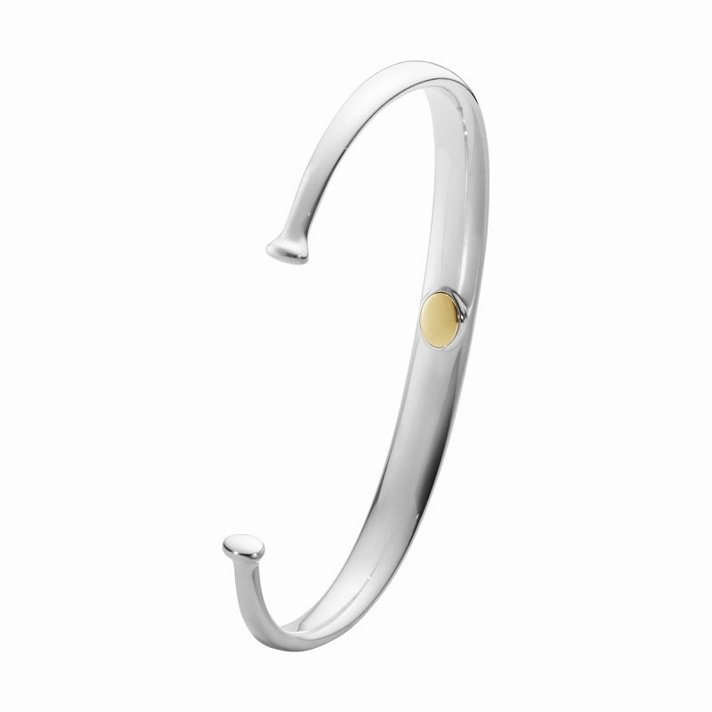 Georg Jensen Offspring Sterling Silver Mens Classic Bangle D