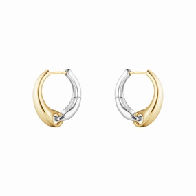 Georg Jensen Reflect 18ct Yellow Gold and Sterling Silver Large Hoop Earrings