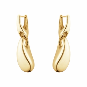 Georg Jensen Reflect 18ct Yellow Gold Graduated Links Short Drop Earrings