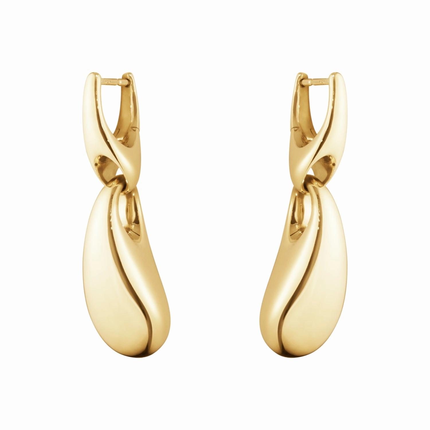 Georg Jensen Reflect 18ct Yellow Gold Graduated Links Short Drop Earrings