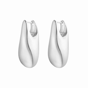 Georg Jensen Reflect Sterling Silver Large Earrings Pair