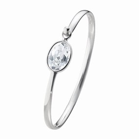 Georg Jensen Savannah Sterling Silver Rock Crystal Bangle