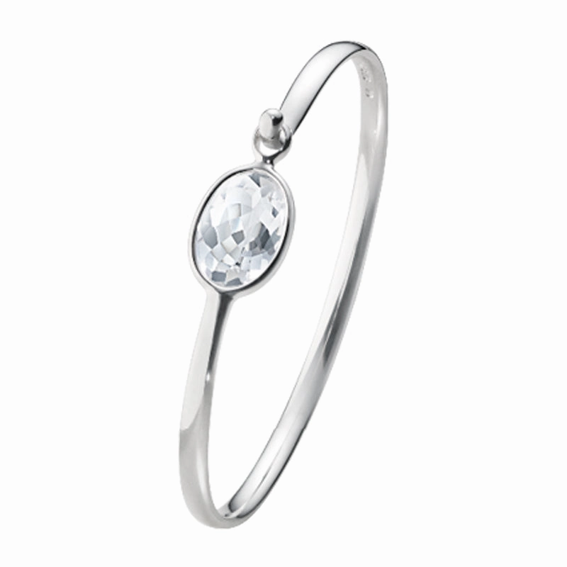 Georg Jensen Savannah Sterling Silver Rock Crystal Bangle