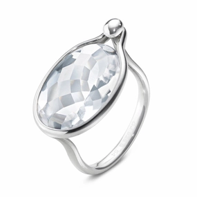 Georg Jensen Savannah Sterling Silver Rock Crystal Large Ring