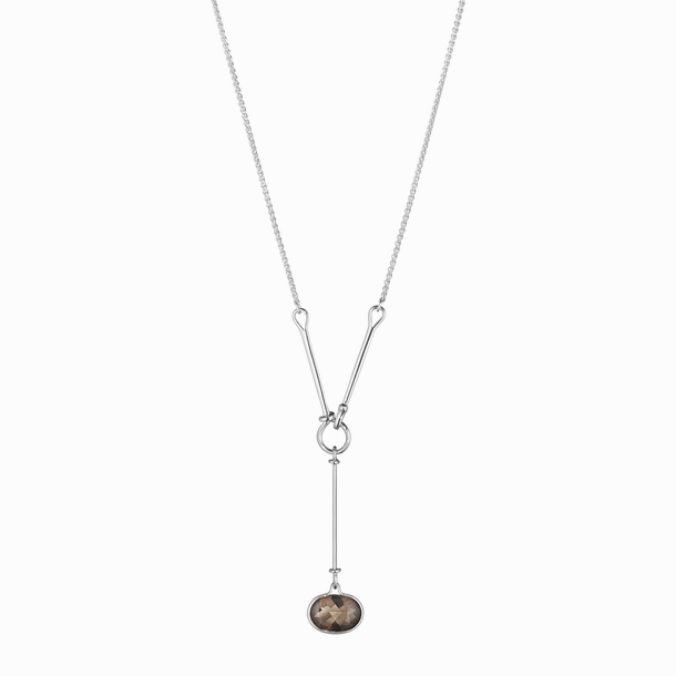 Georg Jensen Savannah Sterling Silver Smokey Quartz Necklace