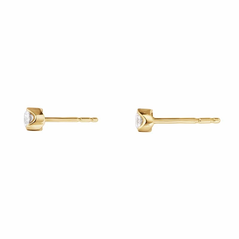 Georg Jensen Signature 18ct Yellow Gold 0.10ct Diamond Stud Earring Pair