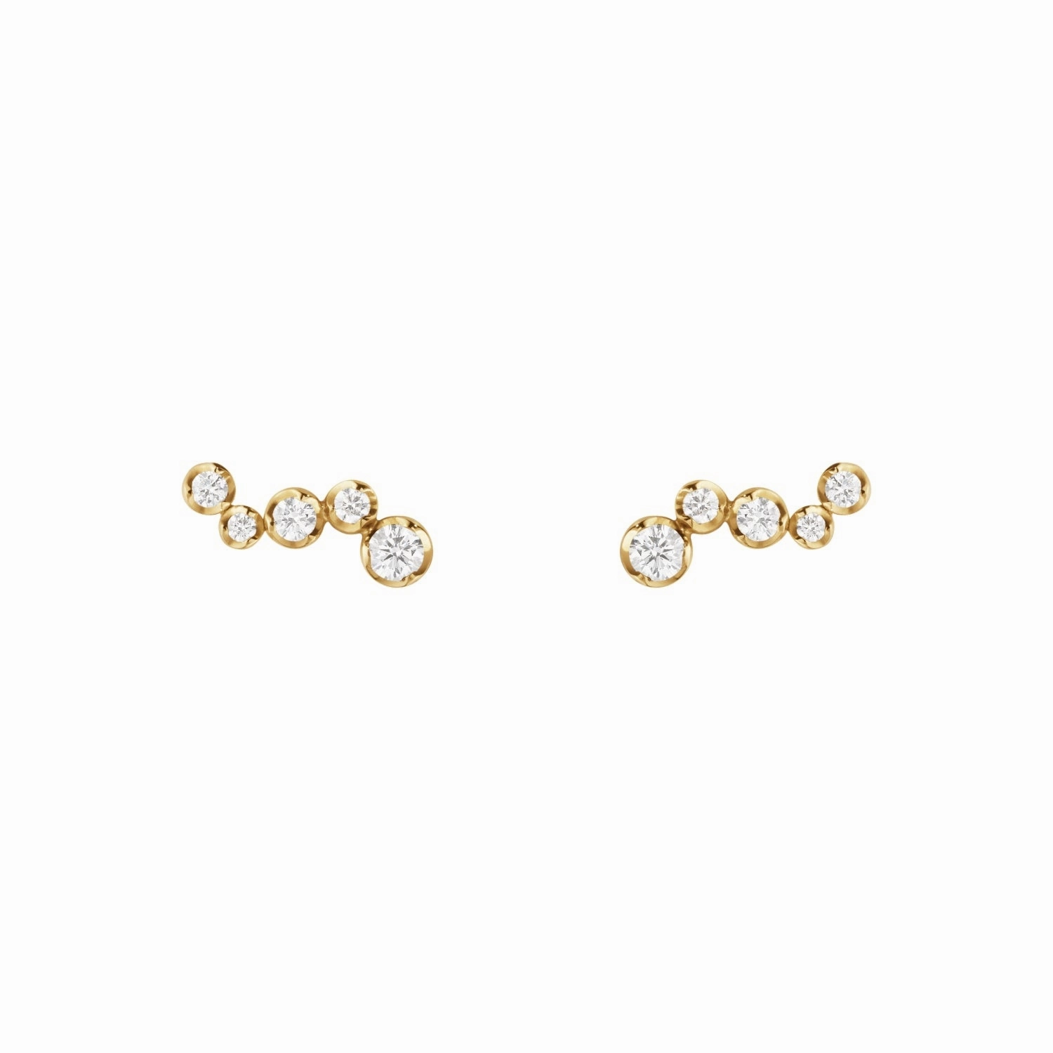 Georg Jensen Signature 18ct Yellow Gold 0.18ct Diamond Stud Earrings