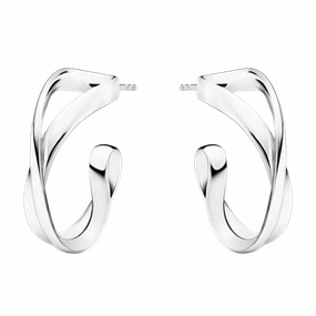 Georg Jensen Small Infinity Sterling Silver Hoop Stud Earrings