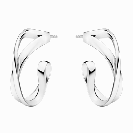 Georg Jensen Small Infinity Sterling Silver Hoop Stud Earrings