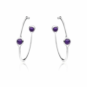 Georg Jensen Sphere Sterling Silver Amethyst Earrings D
