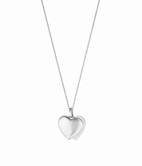 Georg Jensen Sterling Silver Double Heart Necklace D