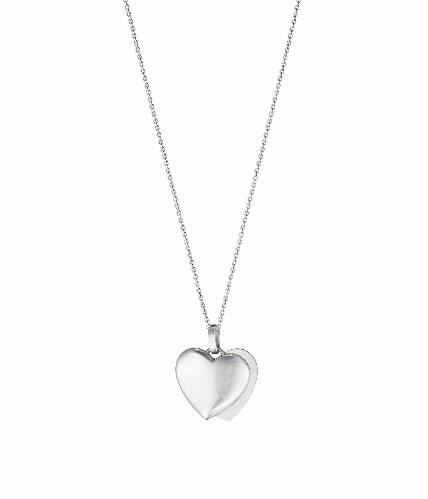 Georg Jensen Sterling Silver Double Heart Necklace D