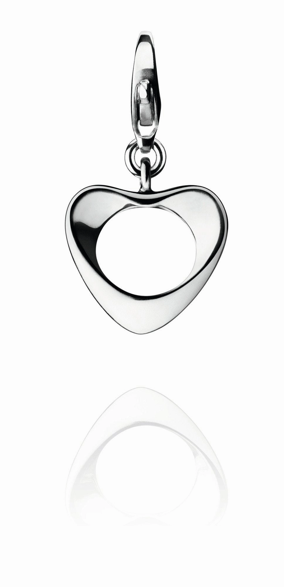 Georg Jensen Sterling Silver Hollow Heart Charm D