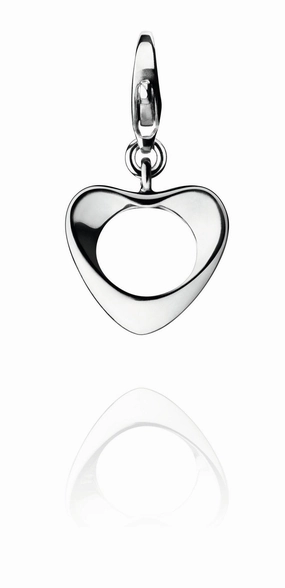 Georg Jensen Sterling Silver Hollow Heart Charm D