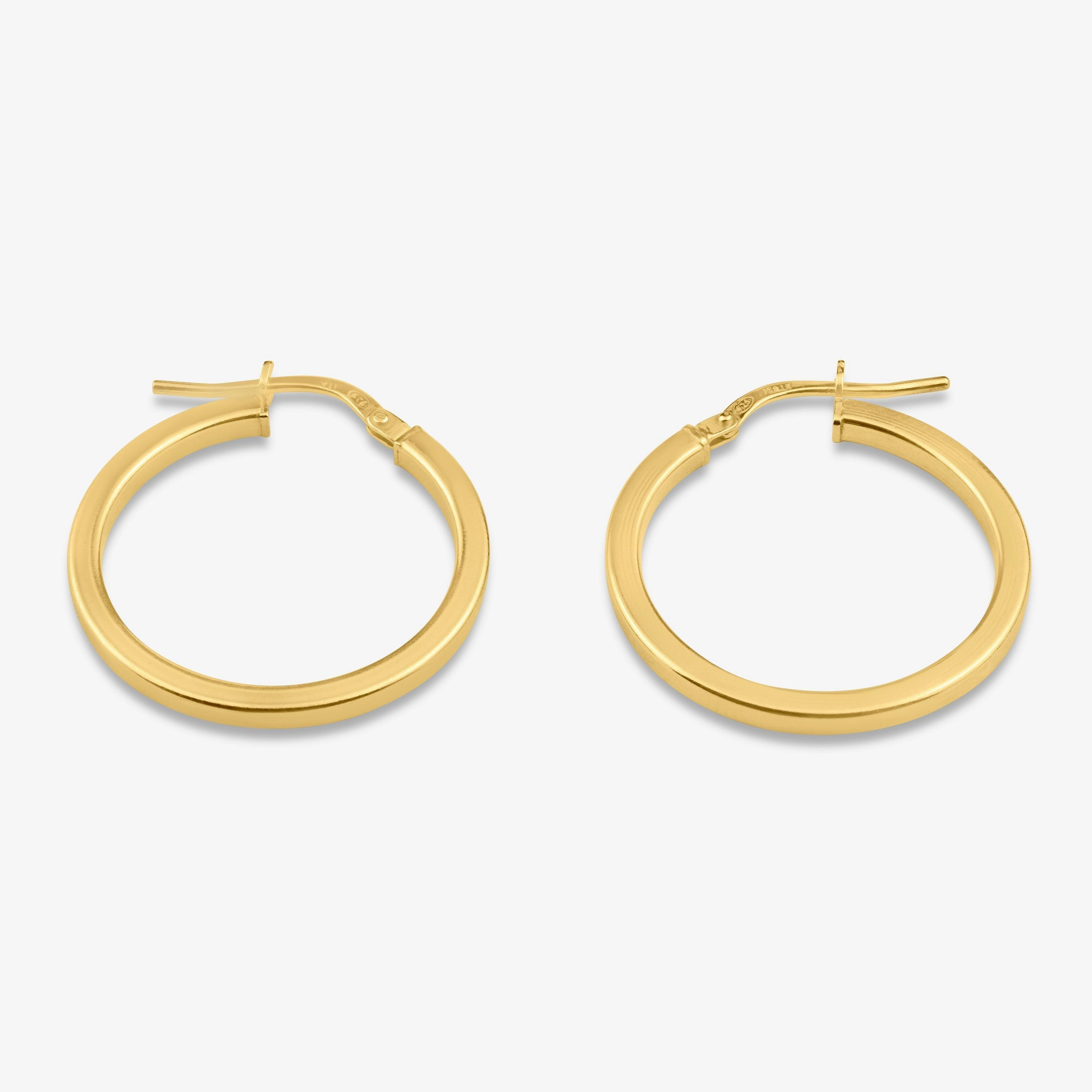 Gold Plated 925 Sterling Silver Silver 2mm Hoop Earring - ARE00026GP