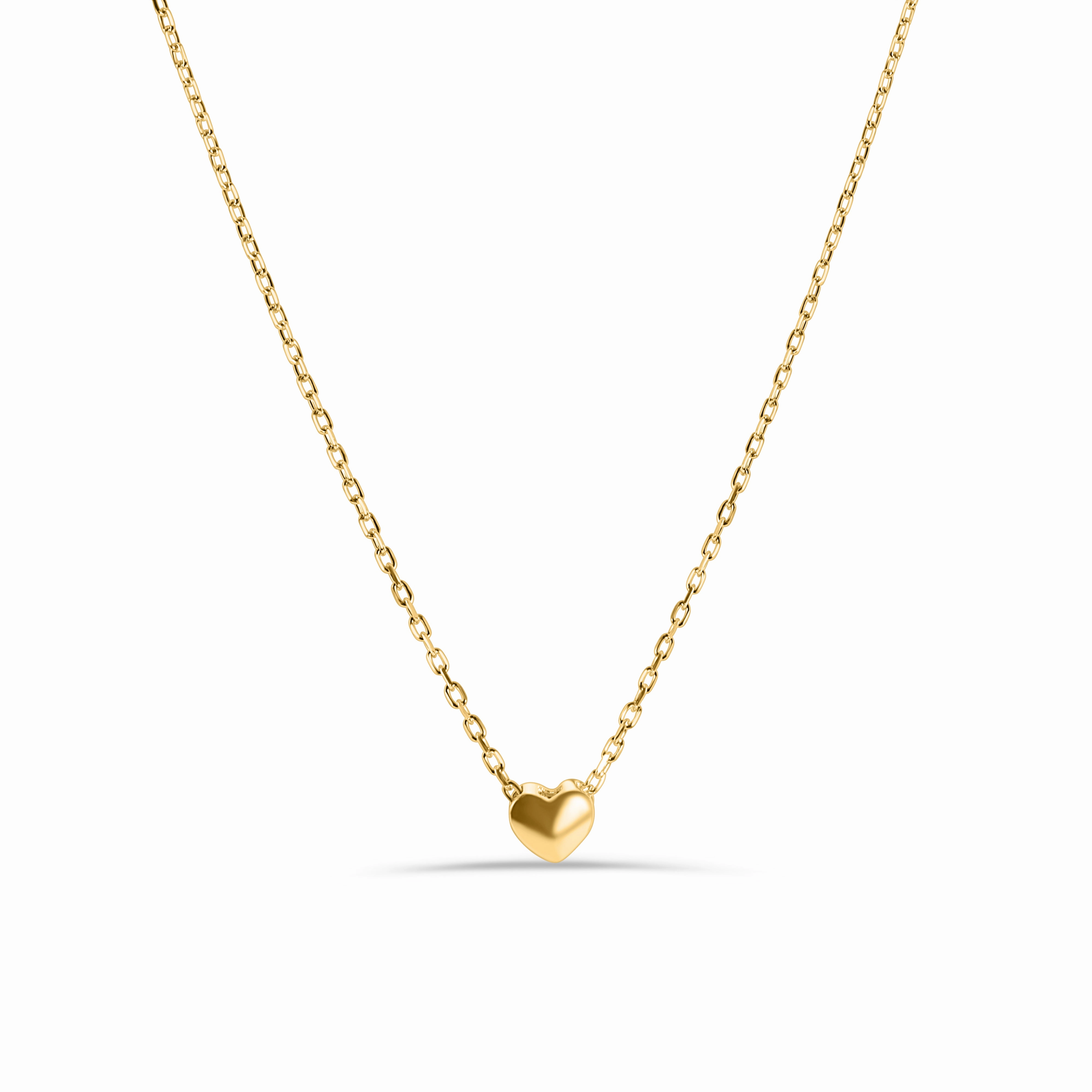 Gold Plated 925 Sterling Silver Small Heart Necklace - STP01543GP