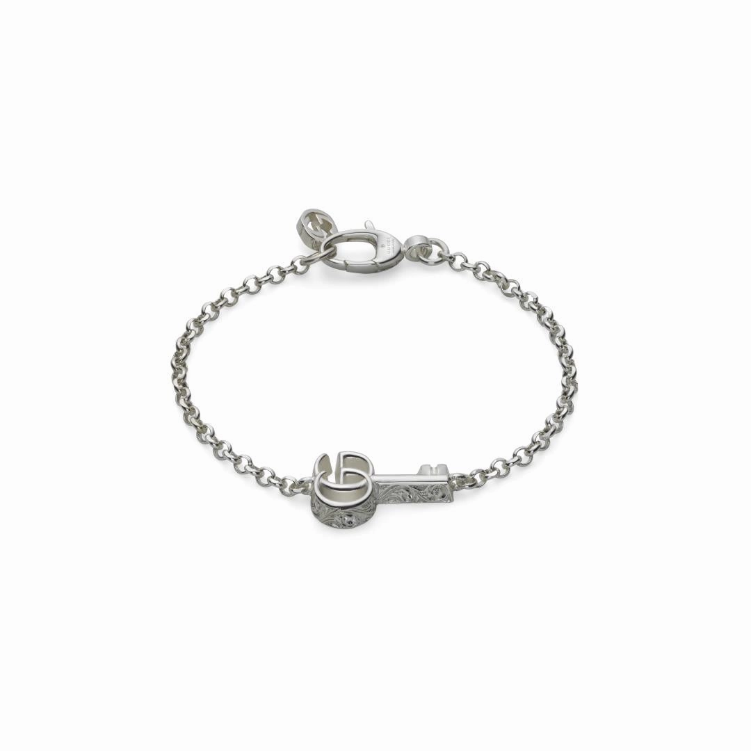Gucci GG Marmont Sterling Silver Key Charm Bracelet
