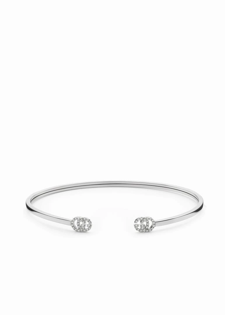 Gucci GG Running 18ct White Gold Diamond Bangle