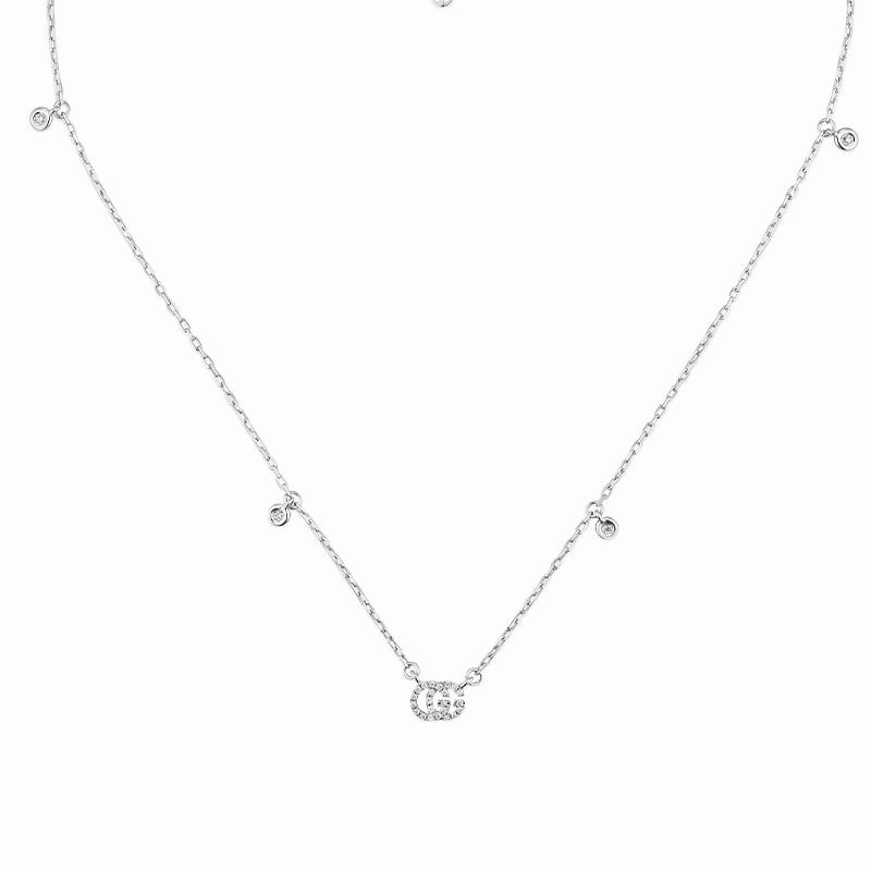 Gucci GG Running 18ct White Gold Diamond Necklace