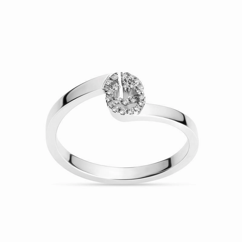 Gucci GG Running 18ct White Gold Diamond Ring D