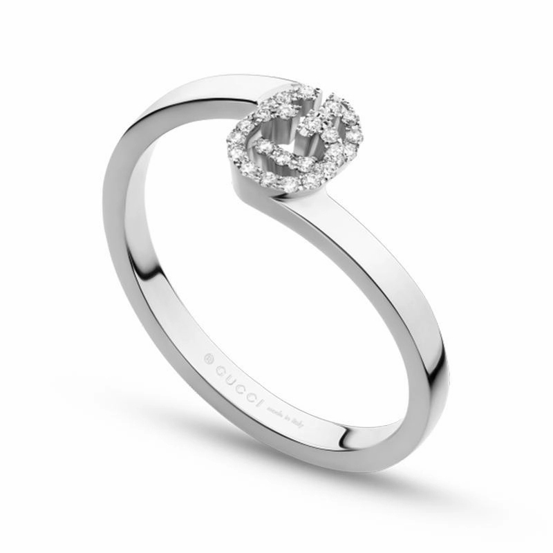 Gucci GG Running 18ct White Gold Diamond Ring D