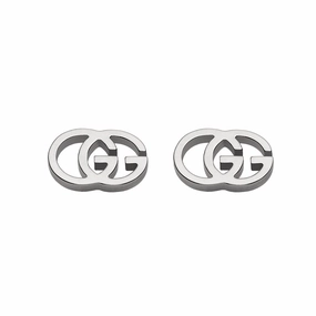 Gucci GG Running 18ct White Gold Stud Earrings