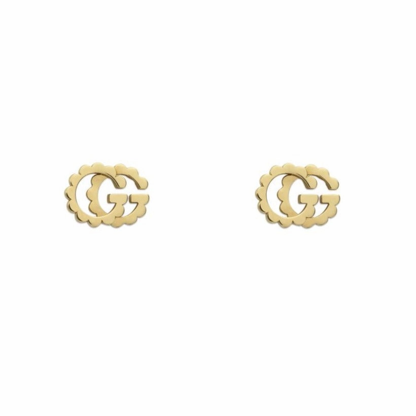 Gucci GG Running 18ct Yellow Gold Stud Earrings D