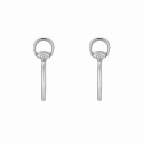 Gucci Horsebit 18ct White Gold 0.18ct Diamond Hoop Earrings