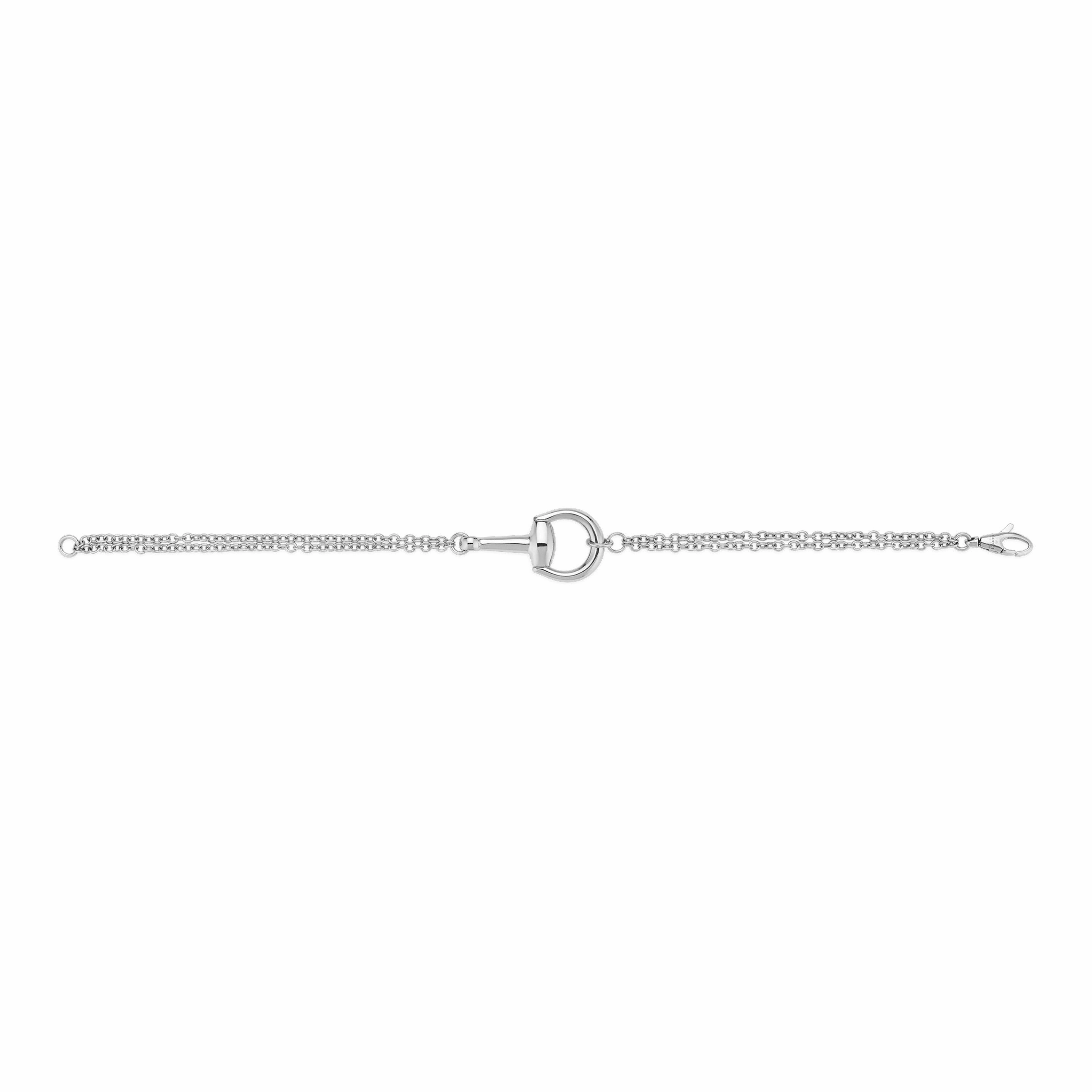 Gucci Horsebit 18ct White Gold 0.2ct Diamond Bracelet