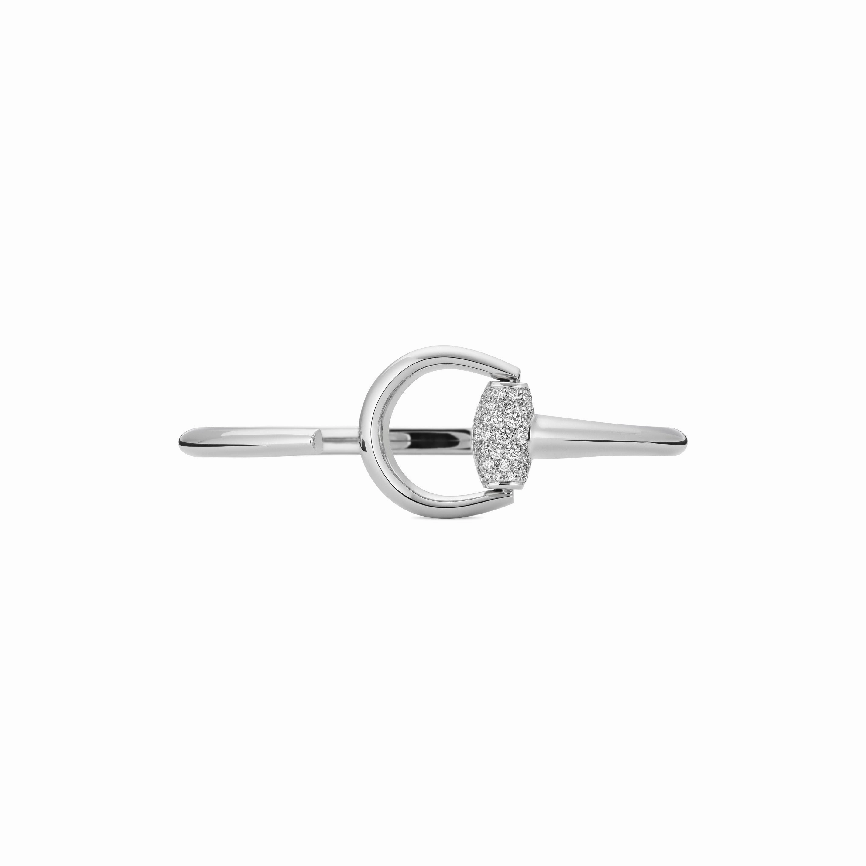 Gucci Horsebit 18ct White Gold Diamond Bangle