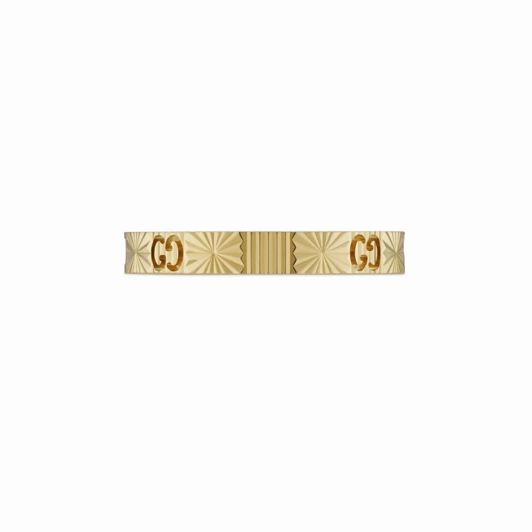 Gucci Icon 18ct Yellow Gold Diamond Heart Band Ring