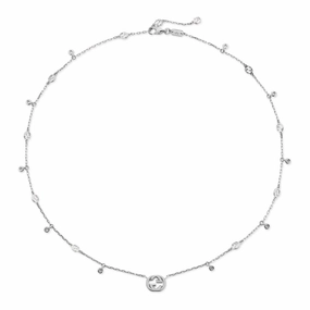 Gucci Interlocking 18ct White Gold 0.27ct Diamond Necklace