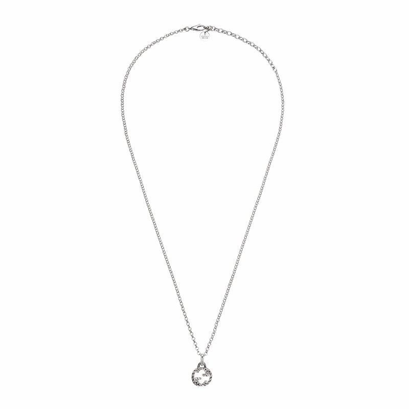 Gucci Interlocking Aged Sterling Silver Pendant