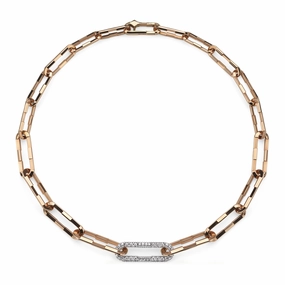Gucci Link to Love  18ct Rose & White Gold 2ct Diamond Gradient Chain Necklace