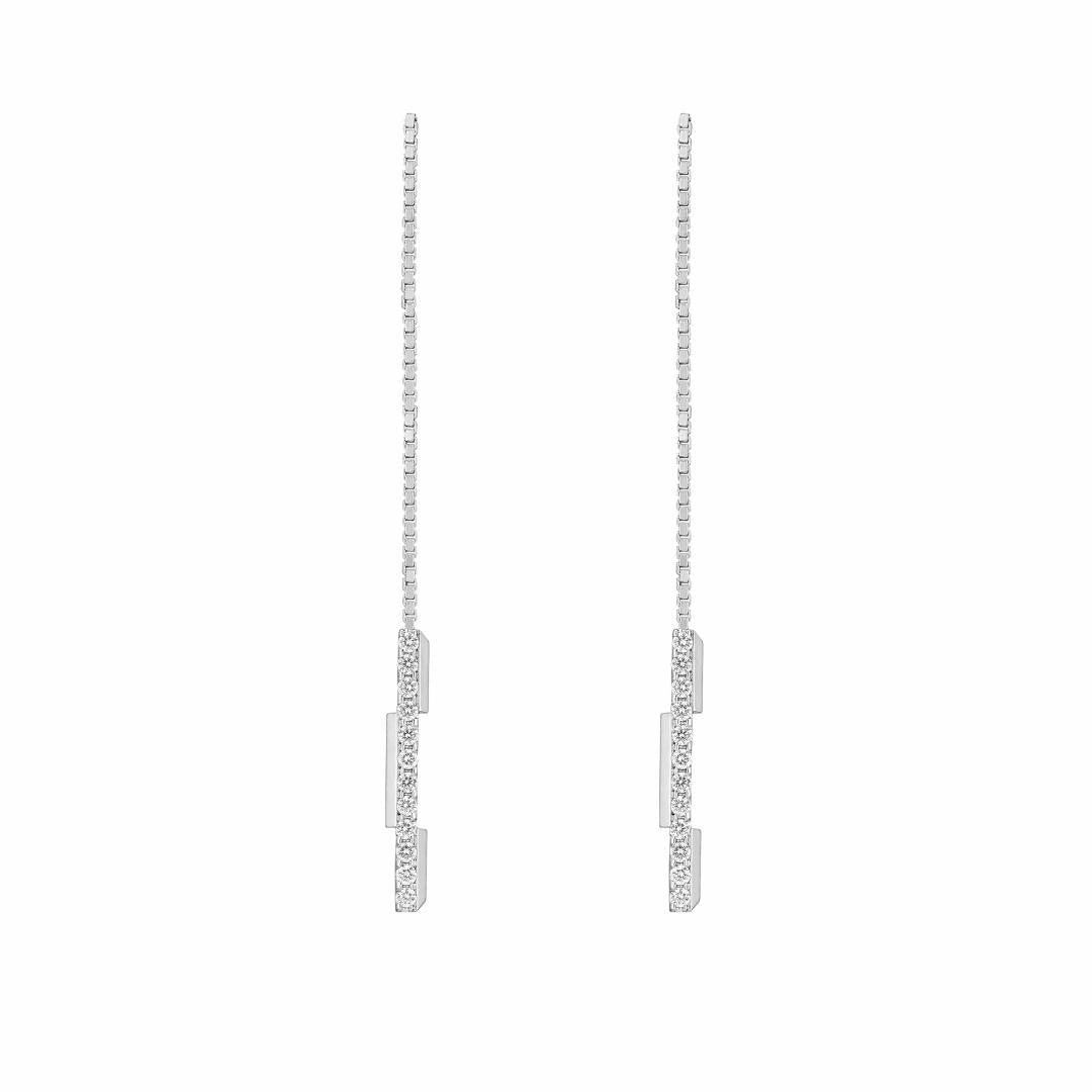 Gucci Link to Love 18ct White Gold Diamond Chain Earrings D