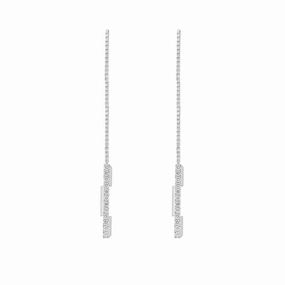 Gucci Link to Love 18ct White Gold Diamond Chain Earrings D