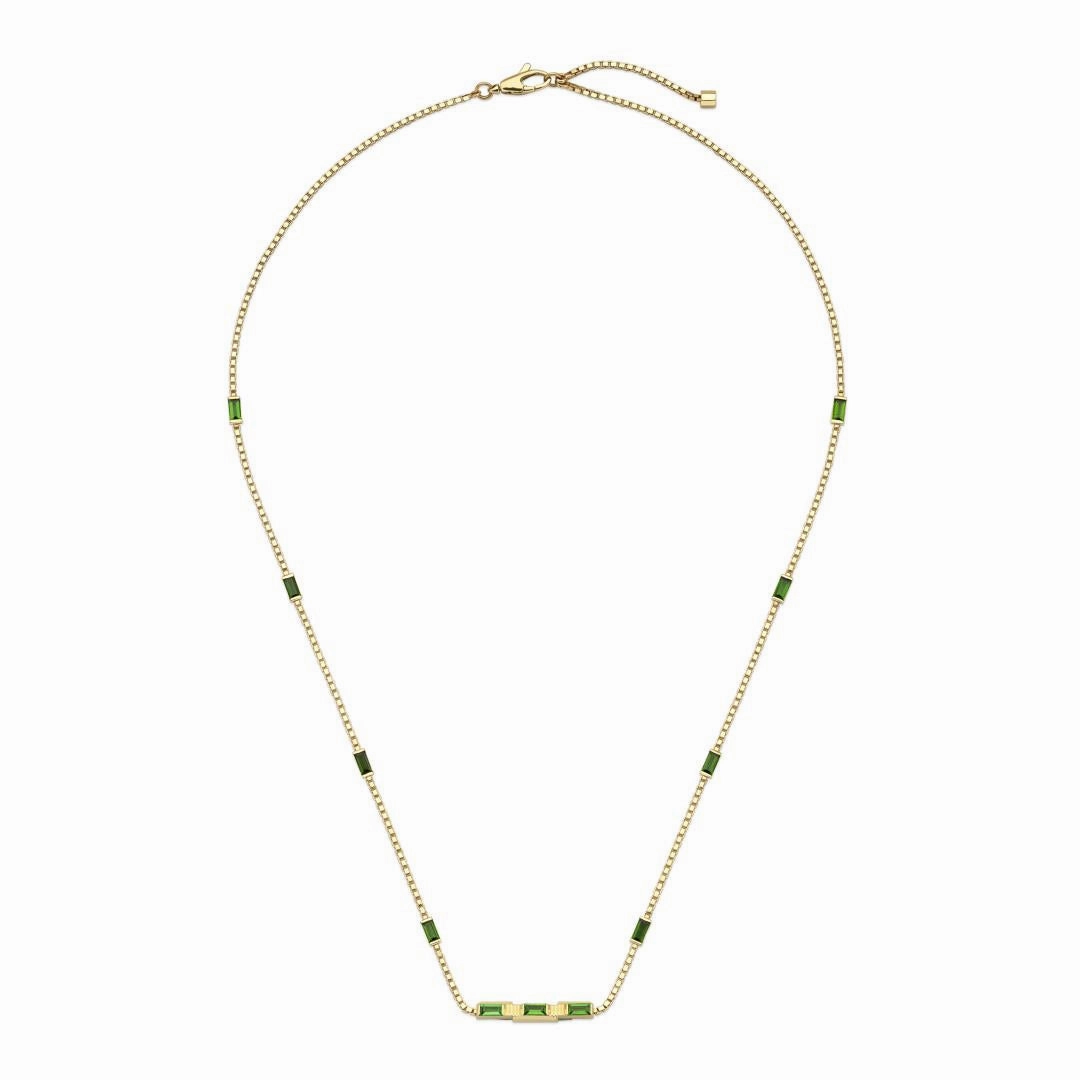Gucci Link to Love 18ct Yellow Gold Tourmaline Baguette Necklace