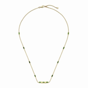 Gucci Link to Love 18ct Yellow Gold Tourmaline Baguette Necklace