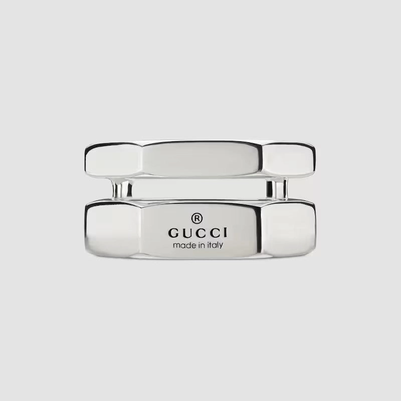 Gucci Trademark Sterling Silver Bolt Ring D