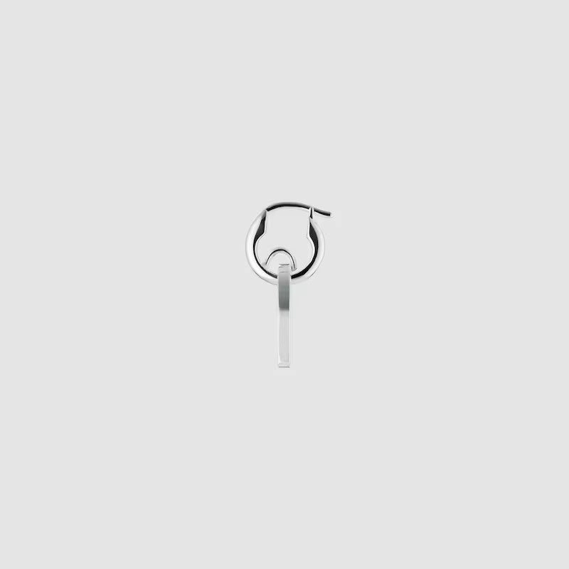 Gucci Trademark Sterling Silver Hoop Earrings