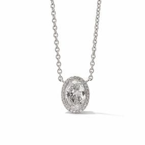 Hans D. Kreiger 18ct White Gold Diamond Oval Cluster Pendant