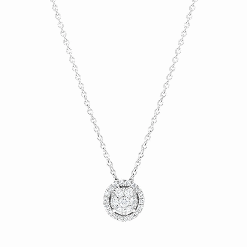 Hans D Krieger 18ct White Gold 0.26ct Diamond Round Cluster Pendant