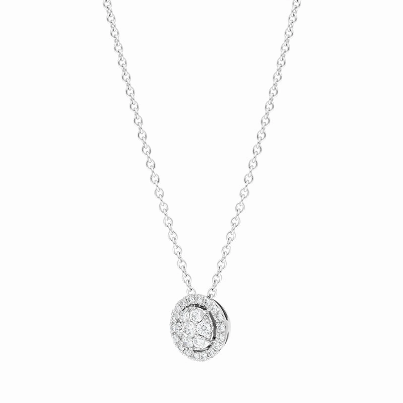 Hans D Krieger 18ct White Gold 0.26ct Diamond Round Cluster Pendant