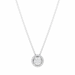 Hans D Krieger 18ct White Gold 0.26ct Diamond Round Cluster Pendant