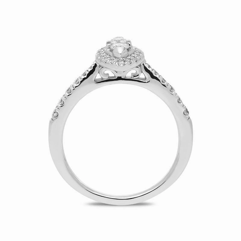 Hans D Krieger 18ct White Gold 0.50ct Diamond Marquise Ring