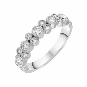 Hans D Krieger 18ct White Gold 0.58ct Diamond Bubble Band Ring