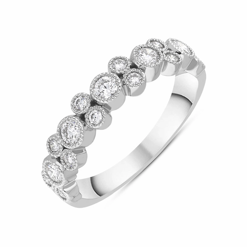 Hans D Krieger 18ct White Gold 0.58ct Diamond Bubble Band Ring