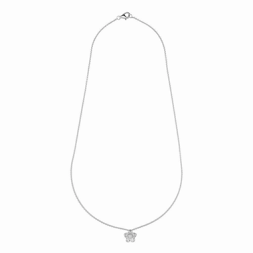 Hans D. Krieger 18ct White Gold 0.60ct Diamond Flower Necklace
